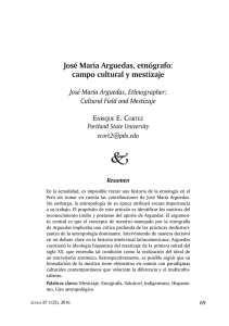 José María Arguedas, etnógrafo: campo cultural y mestizaje