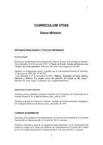 CURRICULUM VITAE - Centro de Investigaciones Sociales (CIS)