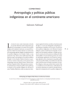 Antropología y políticas públicas indigenistas en el continente