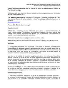 Trabajo, pobreza y calidad de vida: El caso de un