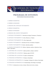 programa de estudios - Academia de Teología Reformada