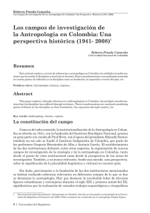 Los campos de investigación de la Antropología en Colombia: Una