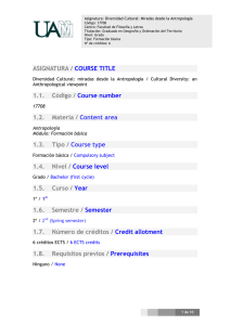 ASIGNATURA / COURSE TITLE 1.1. Código / Course number 1.2