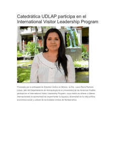 Catedrática UDLAP participa en el International Visitor Leadership