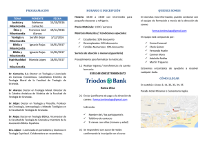 PROGRAMACIÓN HORARIO E INSCRIPCIÓN