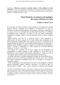 Henri Dumont y la imagen antropológica del esclavo africano en Cuba