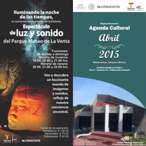 Agenda Cultural Abril 2015 - Instituto Estatal de Cultura