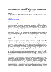Sección 17 Multilingüísmo y política lingüística en Hispanoamérica