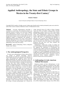 Applied Anthropology, the State and Ethnic Groups in Mexico in the