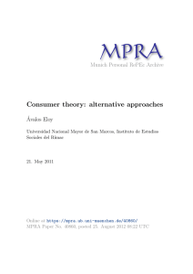 Consumer theory: alternative approaches