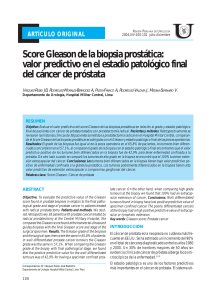 Score Gleason de la biopsia prost&aacute;tica: valor predictivo en el
