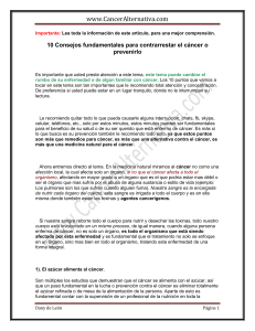 10 consejos contra el cáncer