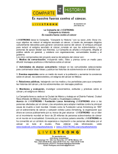 Comparte tu historia Es nuestra fuerza contra el cáncer
