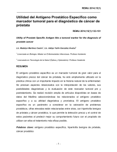 Utilidad del Antígeno Prostático Específico como marcador tumoral