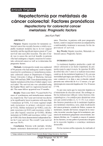 Hepatectomía por metástasis de cáncer colorectal: Factores