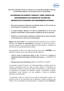 autorizado en europa tarceva® como terapia de