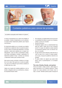 Cuidados paliativos para cáncer de próstata