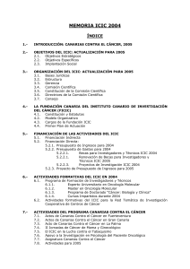 memoria icic 2004 - Instituto Canario de Investigación del Cáncer