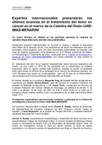 Expertos internacionales presentar&aacute;n los &uacute;ltimos avances en el