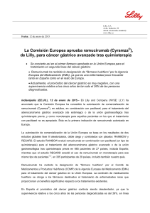 La Comisión Europea aprueba ramucirumab (Cyramza ), de Lilly