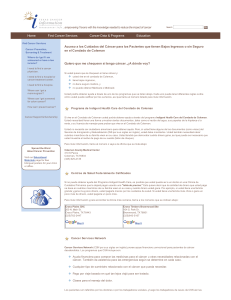 Accesso a los Cuidados del Cancer para los Pacientes que tienen