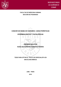 cáncer de mama en varones: características epidemiológicas y