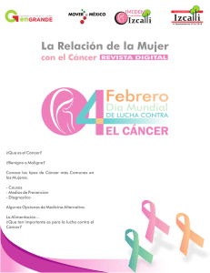 revista la RELACION DE LA MUJER CON EL CANCER