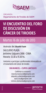 VI ENCUENTRO DEL FORO DE DISCUSIÓN EN CÁNCER DE