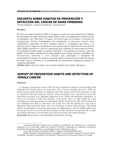 SURVEY OF PREVENTION HABITS AND DETECTION OF FEMALE