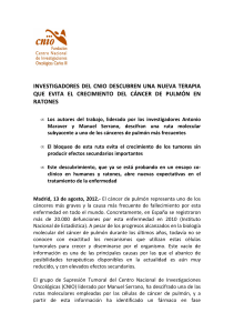 Nueva terapia que evita el crecimiento del cáncer de pulmón