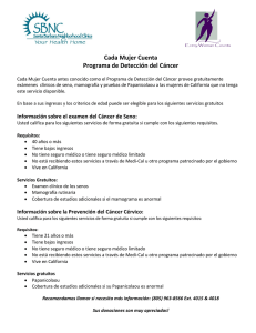 Cada Mujer Cuenta Programa de Detecci&oacute;n del C&aacute;ncer