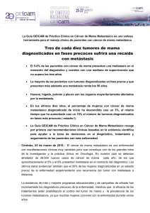 Tres de cada diez tumores de mama diagnosticados en fases