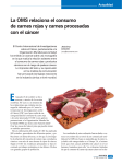 La OMS relaciona el consumo de carnes rojas y carnes procesadas