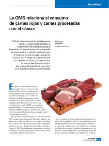 La OMS relaciona el consumo de carnes rojas y carnes procesadas