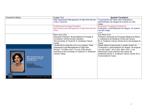 PowerPoint Slides English Text Spanish Translation Risk