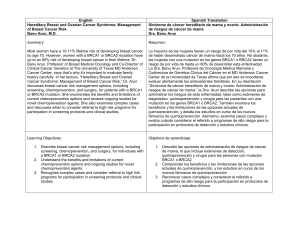 English Spanish Translation Hereditary Breast and Ovarian Cancer