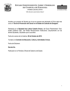 Iniciativa con proyecto de Decreto por el que se propone sea