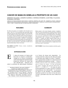 CÁNCER DE MAMA EN GEMELAS A PROPÓSITO DE UN CASO