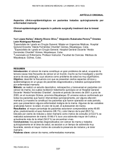 Aspectos clínico-epidemiológicos en pacientes tratados