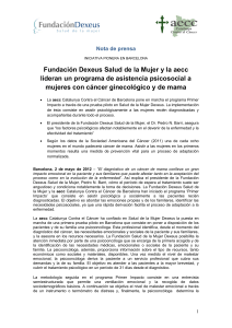 Fundación Dexeus Salud de la Mujer y la aecc lideran un programa
