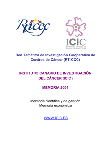 Memoria del ICIC 2004 para la Red de Centros de C&aacute;ncer
