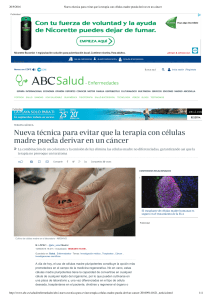 Nueva técnica para evitar que la terapia con células madre pueda