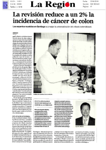 La revisión reduce a un 2% la incidencia de cáncer de colon
