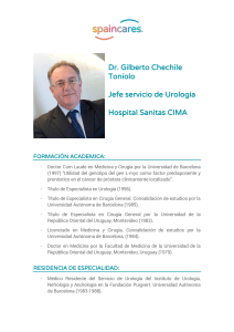 Dr. Gilberto Chechile Toniolo Jefe servicio de Urolog&iacute;a Hospital