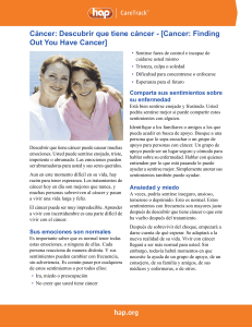 C&aacute;ncer: Descubrir que tiene c&aacute;ncer
