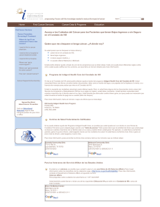 Accesso a los Cuidados del Cancer para los Pacientes que tienen