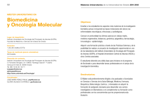Biomedicina y Oncología Molecular
