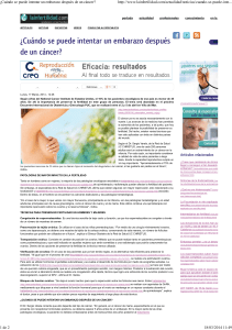 &iquest;Cu&aacute;ndo se puede intentar un embarazo despu&eacute;s de un c&aacute;ncer?