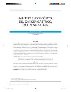 manejo endosc&oacute;pico del c&aacute;ncer g&aacute;strico. experiencia local