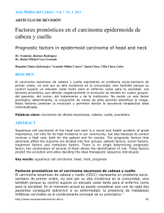 Factores pronósticos en el carcinoma epidermoide de cabeza y cuello